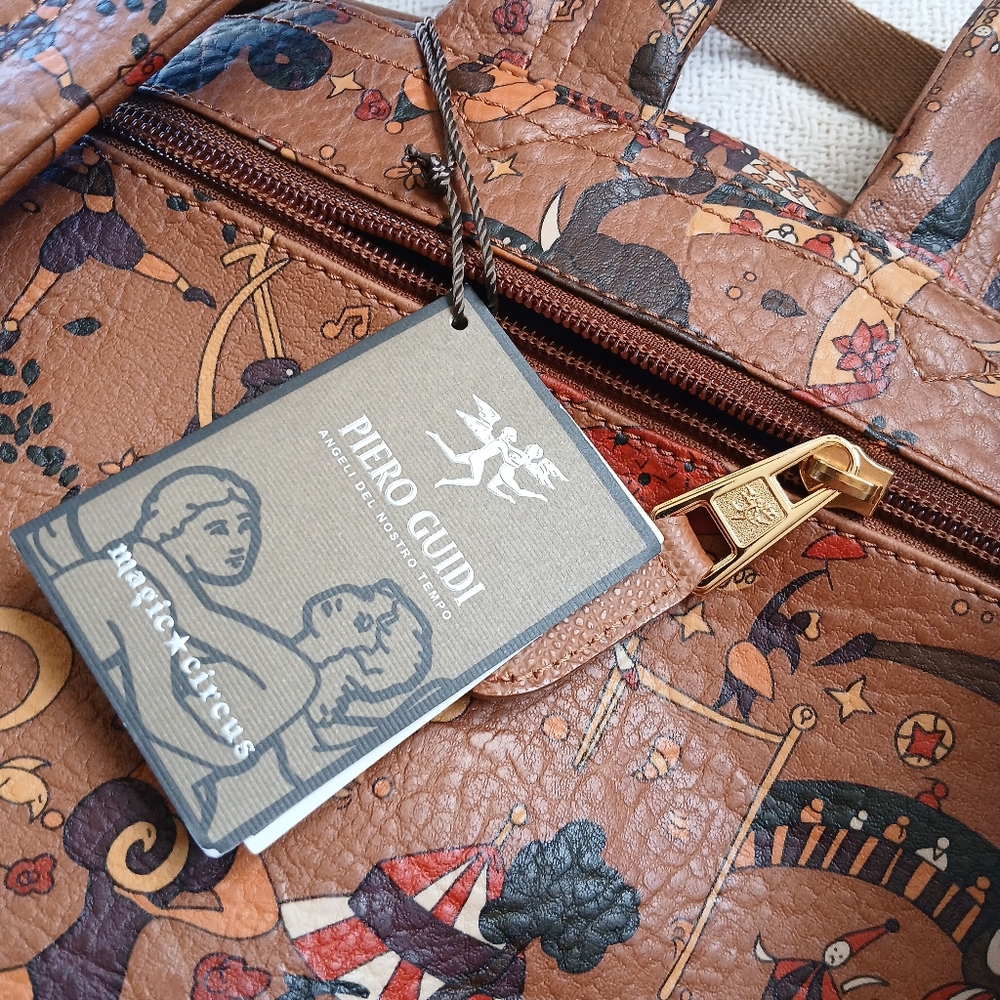 Piero Guidi Brown Patterned Backpack - image 8